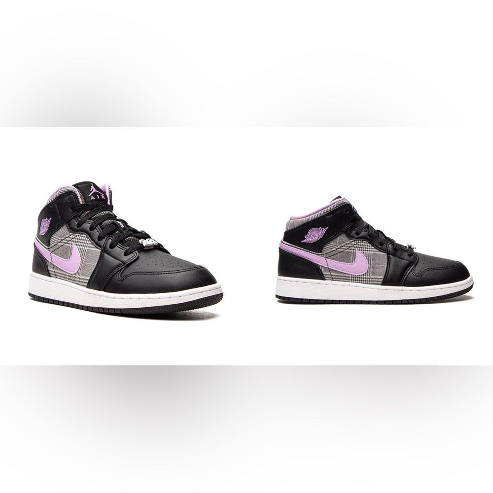 Air Jordan Kids Jordan Mid 1 Houndstooth Sneakers size 3.5